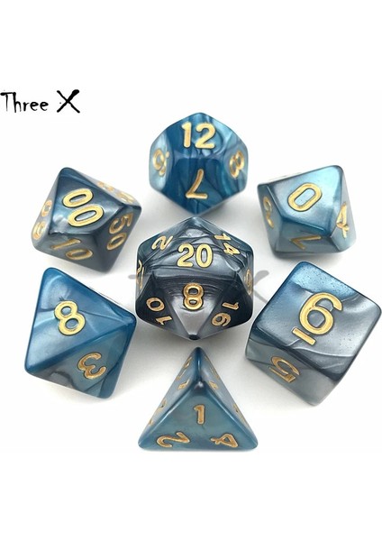 No.5 Tarzı Mavi Karışık Renkli Taşınabilir Zarlı Mor Dnd Çift Renk Etkisi Rpg Için Oyun Oynama (Yurt Dışından)