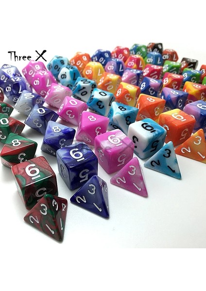 No.5 Tarzı Mavi Karışık Renkli Taşınabilir Zarlı Mor Dnd Çift Renk Etkisi Rpg Için Oyun Oynama (Yurt Dışından) indirimleri