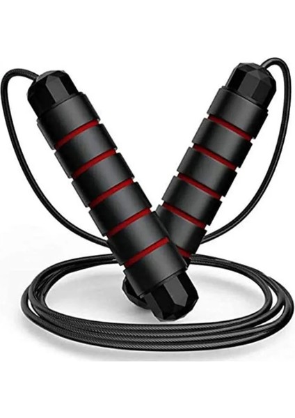 Siyah Kırmızı Stil Atlama Ipi Atlama Ipi Egzersiz Ekipmanları Ayarlanabilir Köpük Ip Atlama Ipi Kaymaz Saplı Aerobik Egzersiz Için Çelik Tel Rulman (Yurt Dışından)