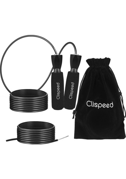 Gösterildiği Gibi Clispeed 3 Metre Atlama Ipi Egzersizi Çelik Tel Ayarlanabilir Rulman Atlama Ipi (Siyah) (Yurt Dışından)