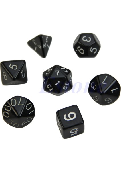 Beyaz Stil Dungeons&dragons Rpg Poly Dice Gameet Için Çok Renkli Taraflı Kalıp D4 D6 D8 D10 D12 D20 (Yurt Dışından)