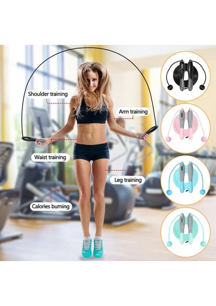 Siyah Stil Elektronik Dijital Sayaç Atlama Ipi Ip Atlama Ipi ile Top Egzersiz Aracı Spor Fitness (Yurt Dışından) fiyatları
