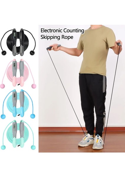 Siyah Stil Elektronik Dijital Sayaç Atlama Ipi Ip Atlama Ipi ile Top Egzersiz Aracı Spor Fitness (Yurt Dışından) modelleri