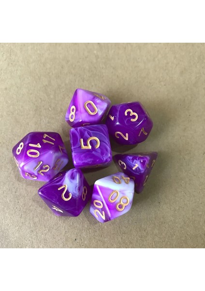 No.17 Stili 7pcslot Reçine Çok Yönlü Zar Parlak Zar Şeffaf Zar D&d D4 D6 D8 D10 D% D12 D20 Çokyüzlü Tahta Oyunu Zar (Yurt Dışından)