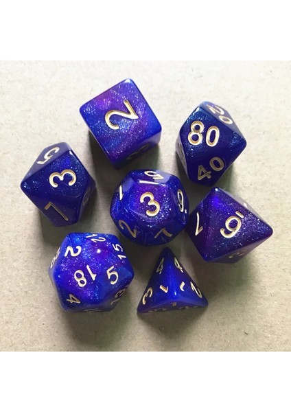No.17 Stili 7pcslot Reçine Çok Yönlü Zar Parlak Zar Şeffaf Zar D&d D4 D6 D8 D10 D% D12 D20 Çokyüzlü Tahta Oyunu Zar (Yurt Dışından)