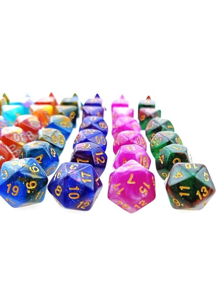 No.5 Tarzı Dnd D&d Rol Yapma Oyunları Için Olyhedral Rpg Zar Seti Renkli Parıltılı (D4 D6 D8 D10 D% D12 ve D20) (Yurt Dışından) fırsatları