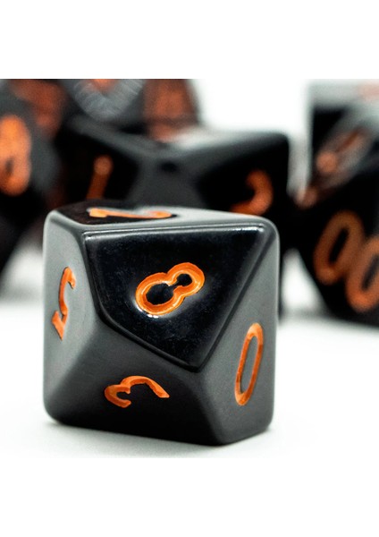 Siyah Reçine Yeni Yazı Tipi Dnd Zar Seti D4~D20 Warhammer Dungeons And Dragons Için Çokyüzlü Zar Rol Yapma Masa Oyunu ​rpg D&d Mtg (Yurt Dışından)