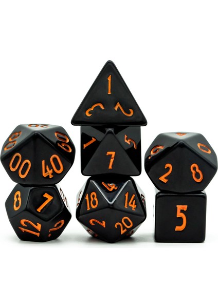Siyah Reçine Yeni Yazı Tipi Dnd Zar Seti D4~D20 Warhammer Dungeons And Dragons Için Çokyüzlü Zar Rol Yapma Masa Oyunu ​rpg D&d Mtg (Yurt Dışından)