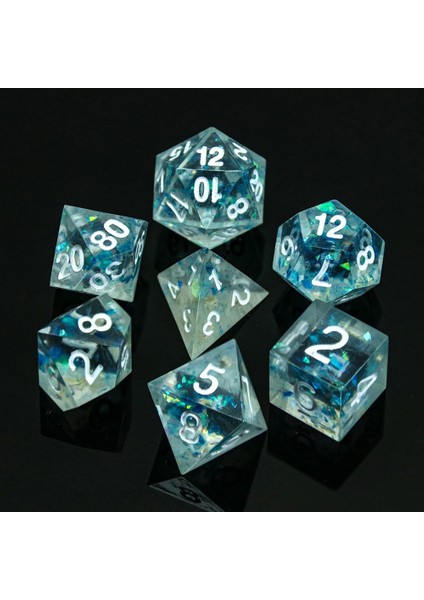 A02 Stili El Yapımı Zar Seti Hassas Renkli Keskin Kenarlı Güzel ve D4-D20, Dnd Rpg Hediyelik Tahta Oyunları Üst Sınıf Çokyüzlü (Yurt Dışından)