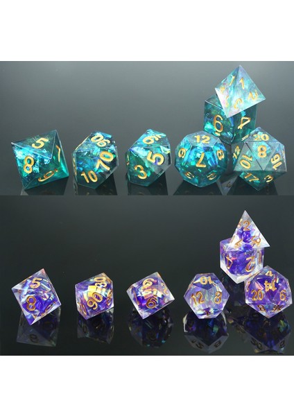 A02 Stili El Yapımı Zar Seti Hassas Renkli Keskin Kenarlı Güzel ve D4-D20, Dnd Rpg Hediyelik Tahta Oyunları Üst Sınıf Çokyüzlü (Yurt Dışından) fırsatları