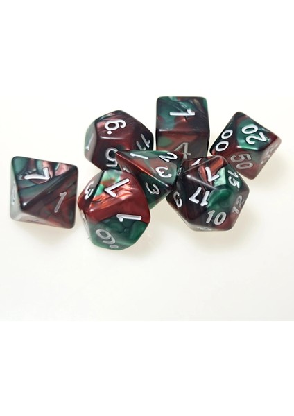 Dnd D&d Rol Yapma Oyunları Için Olyhedral Rpg Zar Seti Ikizler Rengi Kırmızı ve Yeşil (D4 D6 D8 D10 D% D12 ve D20) (Yurt Dışından) fırsatları