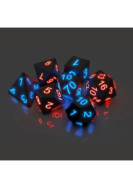 7 x Diceled Oyun Aydınlık Çift Taş Çokyüzlü Aydınlatma Turn Mini Renk Oyunu Zar Kulübü Eğlence Partisi Için Masaüstü Bar Kt (Yurt Dışından) modelleri