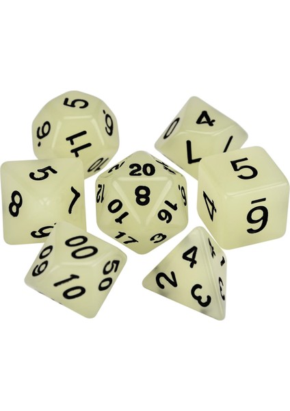 Gerçek Renk Stili Glow In The Dark 7-Die Çokyüzlü Zar Seti D4 D6 D8 D10 D% D12 D20 Için Masa Oyunları Rpg Dnd (Yurt Dışından)