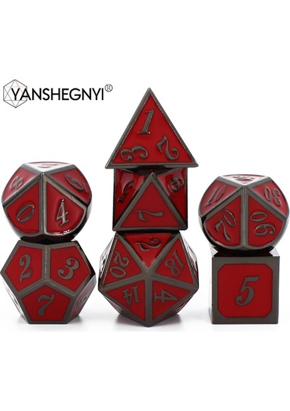 Herhangi Bir 7 Adet Zar Stili Masa Üstü Rpg'ler Için Kırmızı Ipli Zar Çantalı 7 Metal Zar Seti D4 D6 D8 D10 D12 D20 Dnd Rpg Mtg Masa Oyunları Metal Dnd D Zar (Yurt Dışından) fiyatları