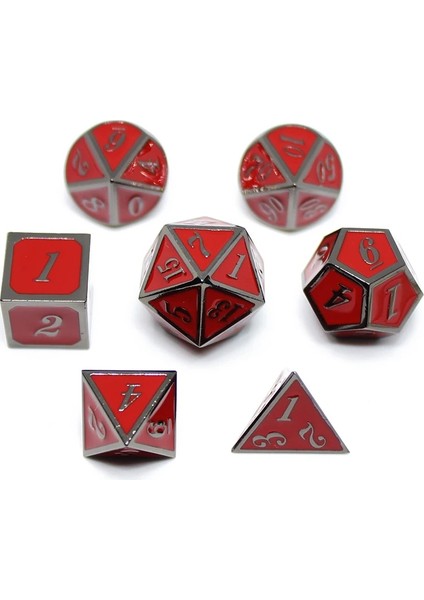 Herhangi Bir 7 Adet Zar Stili Masa Üstü Rpg'ler Için Kırmızı Ipli Zar Çantalı 7 Metal Zar Seti D4 D6 D8 D10 D12 D20 Dnd Rpg Mtg Masa Oyunları Metal Dnd D Zar (Yurt Dışından) fırsatları
