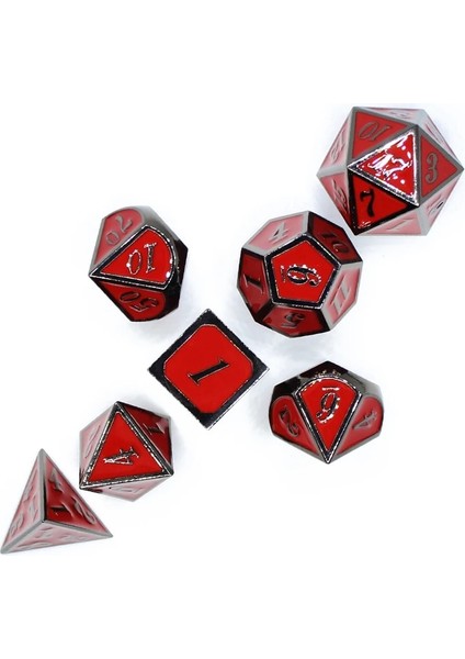 Herhangi Bir 7 Adet Zar Stili Masa Üstü Rpg'ler Için Kırmızı Ipli Zar Çantalı 7 Metal Zar Seti D4 D6 D8 D10 D12 D20 Dnd Rpg Mtg Masa Oyunları Metal Dnd D Zar (Yurt Dışından) indirimleri