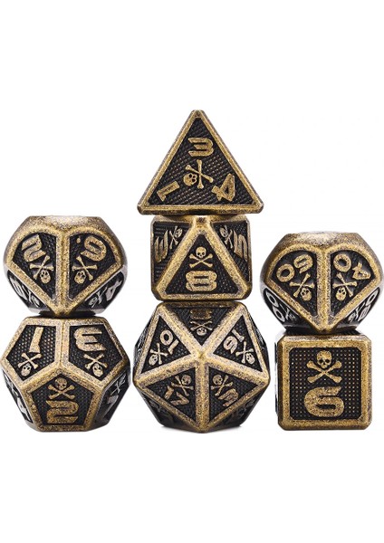 Sb2 Stili Kafatası ve Kemikler Trpg Dnd Zar Oyunları Için Büyük Boy Metal Zar Seti D4 D6 D8 D10 D% D12 D20 (Yurt Dışından)