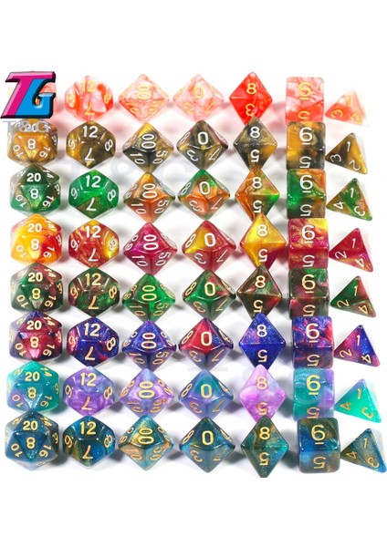 B01 Stili Renkli Evren Galaxy Zar Seti D4-D20 Dnd Rpg Noel Hediyesi Seçmek Için En Iyi Giftolors (Yurt Dışından) fiyatları