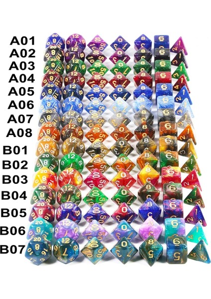 B01 Stili Renkli Evren Galaxy Zar Seti D4-D20 Dnd Rpg Noel Hediyesi Seçmek Için En Iyi Giftolors (Yurt Dışından) modelleri