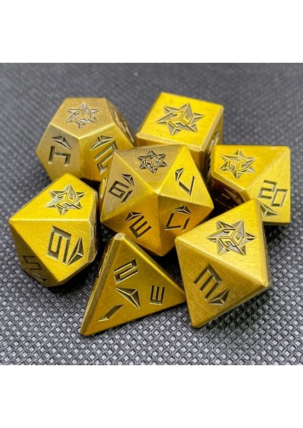 Açık Sarı Stil 7 Parça Metal Dnd Zar Rol Yapma Zar For Dungeons And Dragons Rpg Games & Pathfinder Metal Zar Seti (Yurt Dışından)