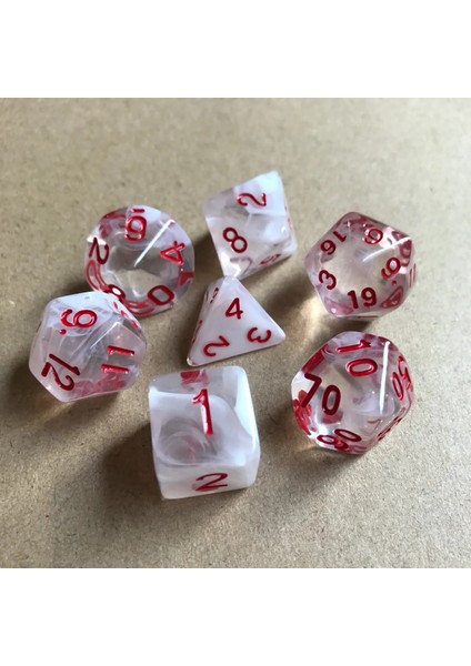 No.12 Tarzı 7pcslot Reçine Çok Yönlü Zar Parlak Zar Şeffaf Zar D&d D4 D6 D8 D10 D% D12 D20 Çokyüzlü Tahta Oyunu Zar (Yurt Dışından)