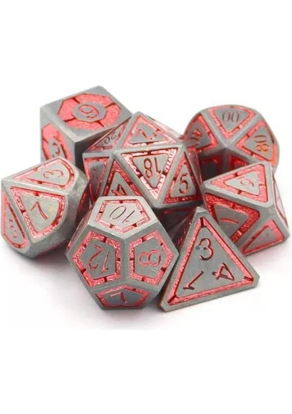 No.15 Tarzı Yeni Çokyüzlü Metal Zar Dnd Zar Seti D4 D6 D8 D10 D12 D20 Dados Rpg Zar Dados Rolü Zar Oynama (Yurt Dışından)