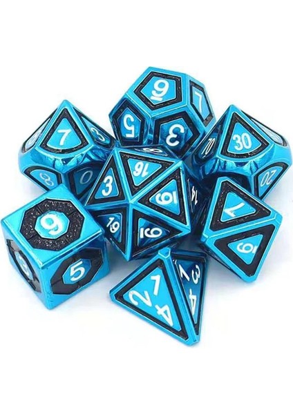 No.15 Tarzı Yeni Çokyüzlü Metal Zar Dnd Zar Seti D4 D6 D8 D10 D12 D20 Dados Rpg Zar Dados Rolü Zar Oynama (Yurt Dışından) fırsatları