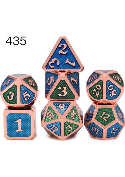 NO.435 Tarzı Dragon Ölçekler Metal Zar Dnd Rpg Mtg Masa Oyunları Için Kılıflı D4 D6 D8 D10 D12 D20 (Yurt Dışından)