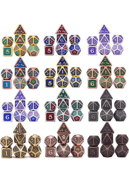 NO.435 Tarzı Dragon Ölçekler Metal Zar Dnd Rpg Mtg Masa Oyunları Için Kılıflı D4 D6 D8 D10 D12 D20 (Yurt Dışından)
