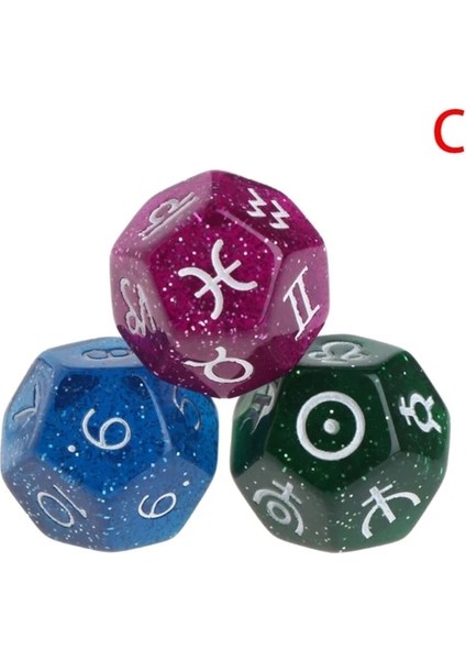 C Stili 3 Adet Renkli Reçine Zar Astroloji Tarot Takımyıldızı Kehanet O Dropship (Yurt Dışından)