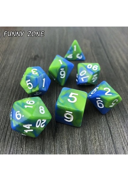 No.21 Tarzı -Renkli Zar Seti Poker Dnd Çokyüzlü Küp Aile Oyunları (Yurt Dışından)