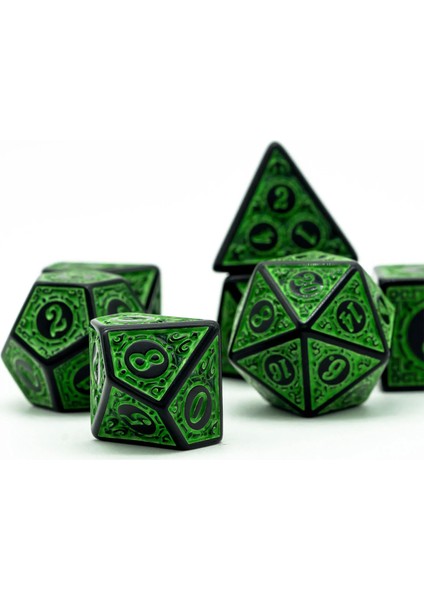 Rune Pencere Kafesi Yeşil Dnd Zar Seti D4~D20 Dungeons And Dragons Için Çokyüzlü Zar Rol Yapma Masa Oyunu ​mtg Rpg D&d Zar (Yurt Dışından)