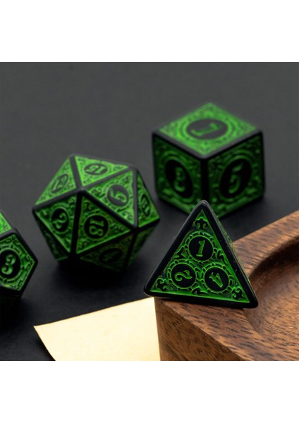 Rune Pencere Kafesi Yeşil Dnd Zar Seti D4~D20 Dungeons And Dragons Için Çokyüzlü Zar Rol Yapma Masa Oyunu ​mtg Rpg D&d Zar (Yurt Dışından)