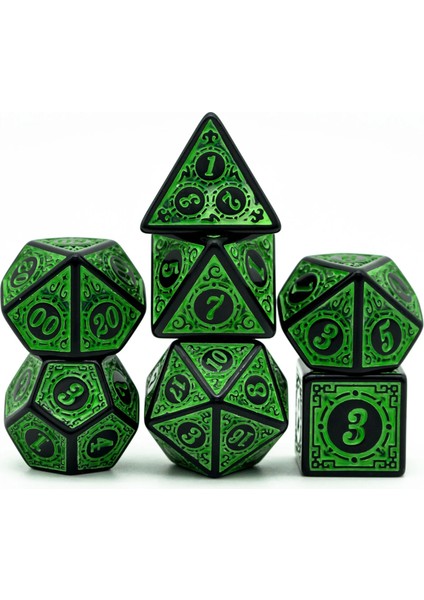 Rune Pencere Kafesi Yeşil Dnd Zar Seti D4~D20 Dungeons And Dragons Için Çokyüzlü Zar Rol Yapma Masa Oyunu ​mtg Rpg D&d Zar (Yurt Dışından)