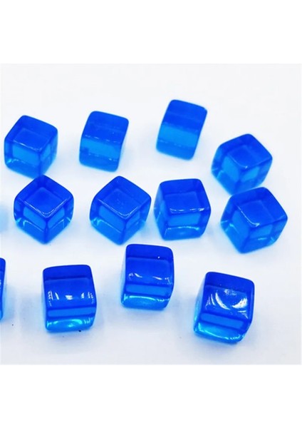 Mavi Stil Et Ransparent Renkli Kristal Küpler Blokları Boş D6 Zar Satranç Parçası, Bulmaca Tahta Oyunları Için Sağ Açılı Elek ile (Yurt Dışından)