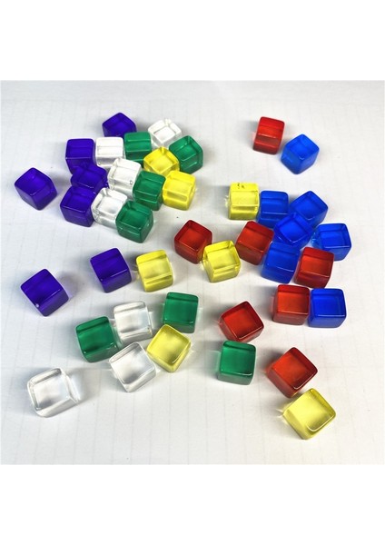 Mavi Stil Et Ransparent Renkli Kristal Küpler Blokları Boş D6 Zar Satranç Parçası, Bulmaca Tahta Oyunları Için Sağ Açılı Elek ile (Yurt Dışından) modelleri