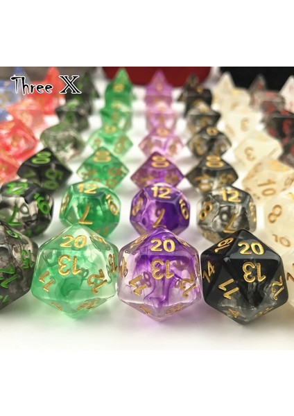 A10 Stili Nebular ve Oyunlar De Mesa Zar Siyah Kırmızı Yeşil D4 D6 D8 D10 D10% D20 Dnd Rpg Masa Oyunu Zar (Yurt Dışından)
