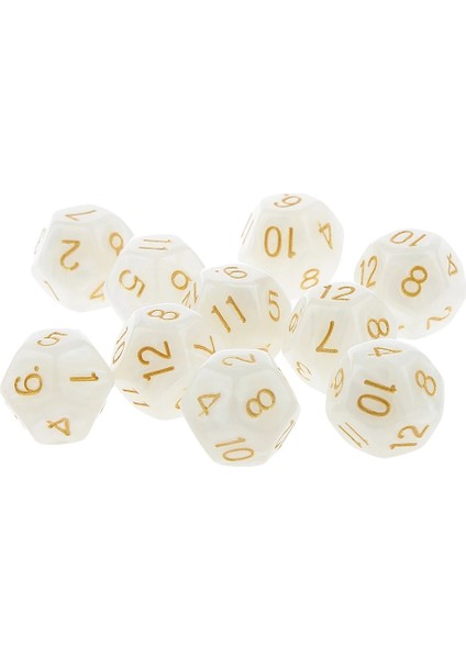 D12 Beyaz Stil Renkli On Iki Taraflı Zar D6 D10 D12 D & D Rpg Oynarken Parti Akrilik Oyunları Dices Komik Aile Pub Kulübü Oyun Aksesuarları (Yurt Dışından)