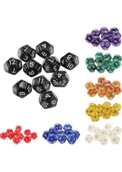 D12 Beyaz Stil Renkli On Iki Taraflı Zar D6 D10 D12 D & D Rpg Oynarken Parti Akrilik Oyunları Dices Komik Aile Pub Kulübü Oyun Aksesuarları (Yurt Dışından) fiyatları