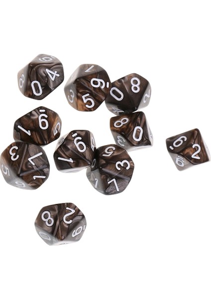 Mor Kırmızı Stil Parti Masa Masa Oyunları Için 10 Adet Zar Seti De Zar D10 Çokyüzlü Zar (Yurt Dışından) fırsatları