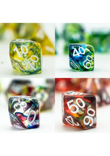 Mor Mavi Tarzı Reçine Taklit Renkli Sır Dnd Zar Seti D4~D20 Dungeons And Dragons Için Çokyüzlü Zar Rol Yapma Masa Oyunu ​mtg Rpg D&d (Yurt Dışından)