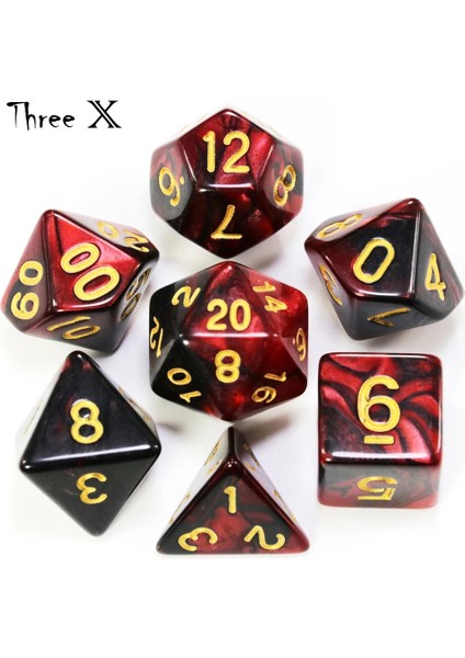 No.7 Tarzı Poşetli Çokyüzlü Zar Seti Çift Renkli Altın Sayıları D4 D6 D8 D10 D% D12 D20 Dnd Rpg Masa Oyunları Için (Yurt Dışından)