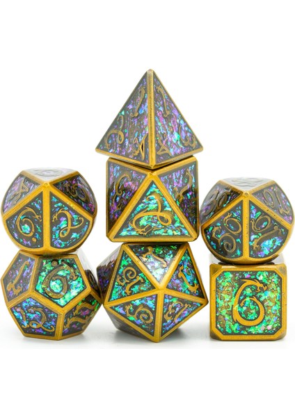CD15 Antik Altın Stili Cusdie Dragon Yazı Tipi Metal D&d Zar, Uğurlu Bulut, Dnd Zar, Çokyüzlü Zar Seti, Rol Yapma Oyunu Için Mtg Pathfinder (Yurt Dışından)