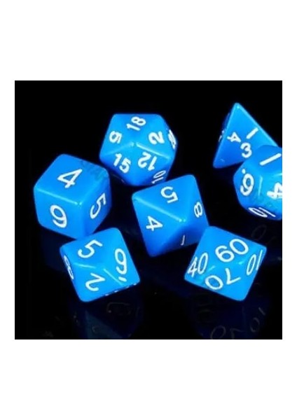 Mavi Stil 7 Adet Çok Taraflı Zar Seti D4, D6, D8, D10, D10%, D12, D20 Masa Oyunu Rpg Dungeons And Dragons Için Renkli Aksesuarlar Dnd Mtg (Yurt Dışından)