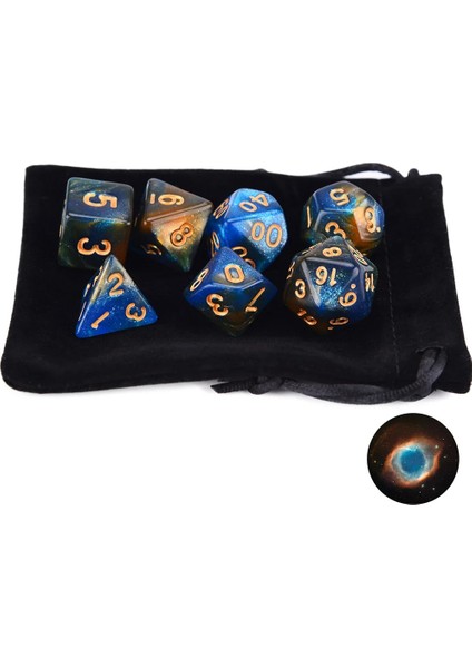 Helis Bulutsusu A Stili Nebula Glitter Çokyüzlü Zar Seti D4 D6 D8 D10 D% D12 D20 Rpg Dnd Masa Oyunları Için (Yurt Dışından)