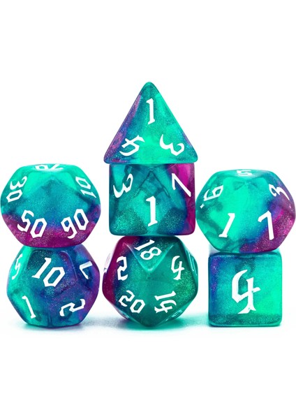 Gül Kırmızı Mavi Tarzı Et Yeni Orak Yazı Tipi Dnd Zar Seti D4~D20 Warhammer Dungeons And Dragons Için Çokyüzlü Zar Rol Yapma Masa Oyunu ​rpg D&d (Yurt Dışından)