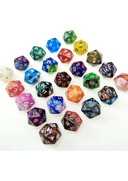 Açık Sarı Stil Rollooo Zar Iki Tonlu D20 Rpg Zar Zengin Renkler D20 Zar For Rpg Dungeons & Dragon 20 Faces Games Dices (Yurt Dışından) modelleri