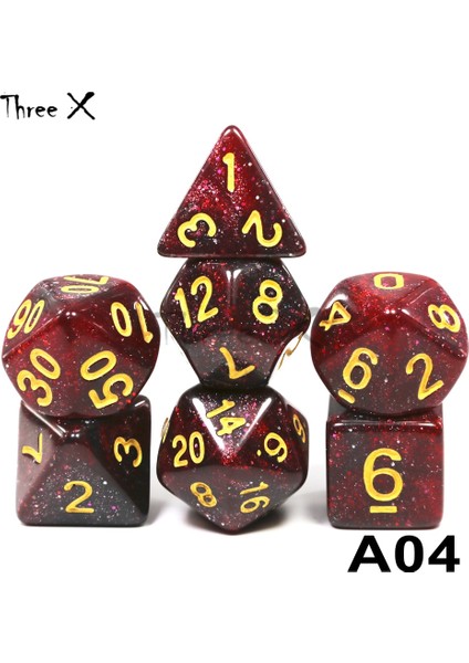 A04 Stili Yüksek Li 15 Renk Yaratıcı Evren Galaxy Zar Seti D4-D20 Glitter Toz Dnd Masa Üstü Rpg Oyunları Için Inanılmaz Etki (Yurt Dışından)