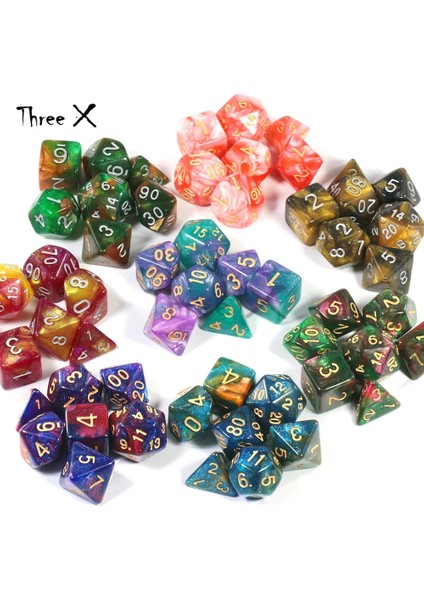 A04 Stili Yüksek Li 15 Renk Yaratıcı Evren Galaxy Zar Seti D4-D20 Glitter Toz Dnd Masa Üstü Rpg Oyunları Için Inanılmaz Etki (Yurt Dışından)