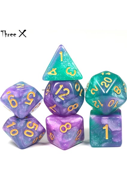 A04 Stili Yüksek Li 15 Renk Yaratıcı Evren Galaxy Zar Seti D4-D20 Glitter Toz Dnd Masa Üstü Rpg Oyunları Için Inanılmaz Etki (Yurt Dışından)